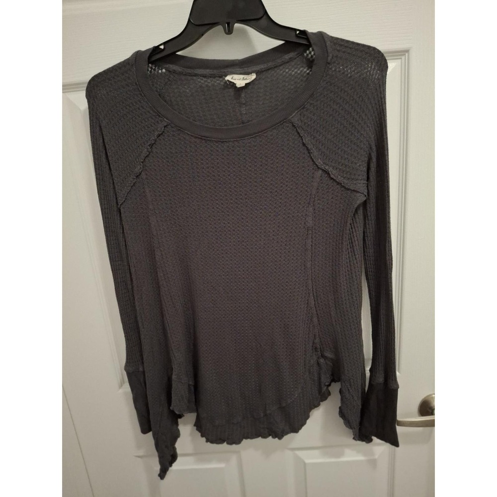 Jane & Delancey Large Gray Asymmetrical Hem‎ Ruffle Sleeve Casual Sweater